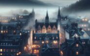 Mysterious landscape of Inverness with ghostly elements