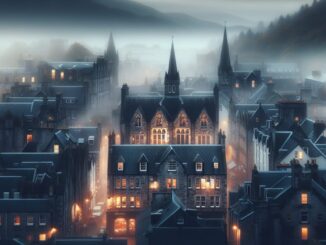 Mysterious landscape of Inverness with ghostly elements