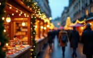 Aberdeen's Christmas Village with festive lights and decorations