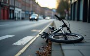 Scene of Aberdeen road closure due to car and bike crash