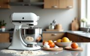 Stand mixer with various attachments for baking