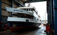 CalMac ferry MV Isle of Mull in maintenance at Aberdeen