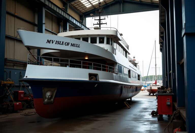 CalMac MV Isle of Mull Ferry Maintenance Aberdeen