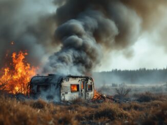 Fire damage to a caravan in Aviemore