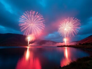 Fireworks display coordinators managing a show