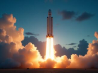 Elon Musk's Starship rocket launching into space