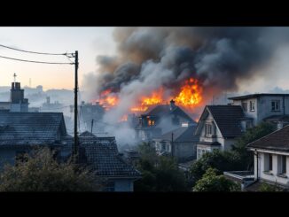 Emergency responders at a fire scene in Aberdeen