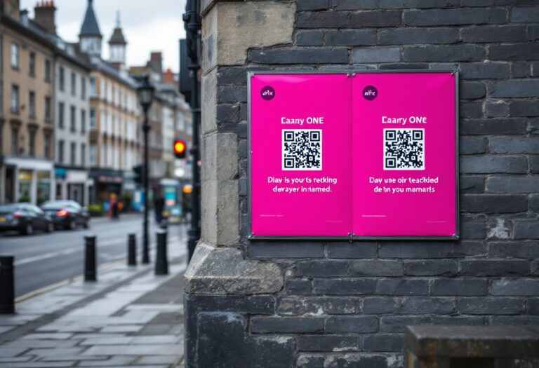 Intriguing Pink Posters in Aberdeen City Centre