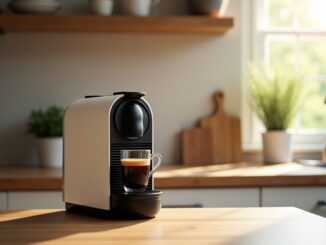 Nespresso Vertuo Pop coffee machine in a modern kitchen