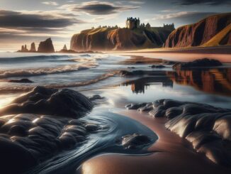 Scenic view of Stonehaven's coastline and cliffs