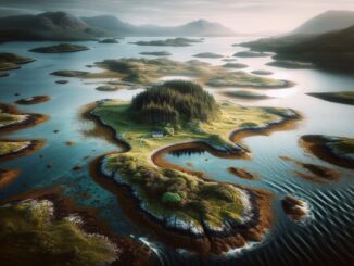 Scenic view of a tidal island in Scotland