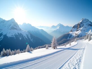 Scenic view of Tignes ski resort in winter