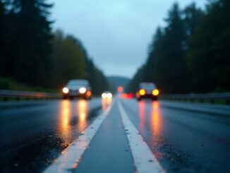 Scene of tragic collision near Forres, Scotland