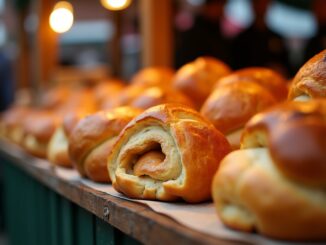 Competitors showcasing their baked goods at the championships