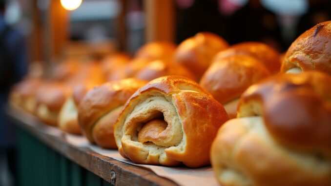 Competitors showcasing their baked goods at the championships