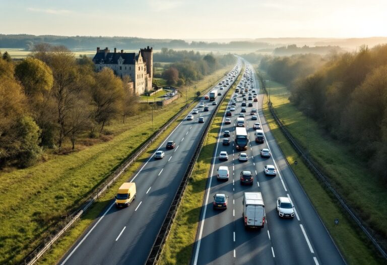 A92 Traffic Disruption Near Dunnottar Castle