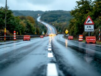 A96 road closed due to accident at Bridge of Findhorn