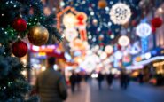 Illuminated Aberdeen city centre during festive season