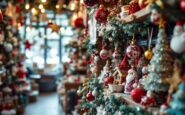 Festive display at Gallimaufry Christmas shop in Cullen