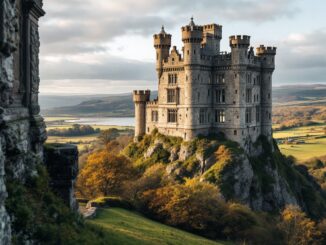 Dunrobin Castle with a spooky atmosphere in Scotland