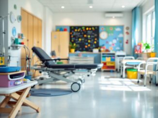 Children participating in physiotherapy at Royal Aberdeen Hospital