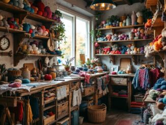 Knitters from Isle of Sanday showcasing their craft