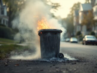 Police at the scene of a deliberate bin fire in Elgin