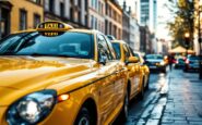 Taxi in Aberdeen with rising fare signs