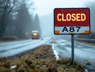 Scene of traffic disruption on Isle of Skye due to crash