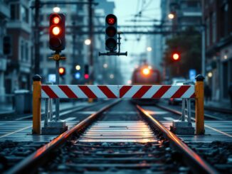 Dramatic scene of a train collision due to reckless driving