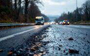 Emergency services at the scene of a serious crash on A9