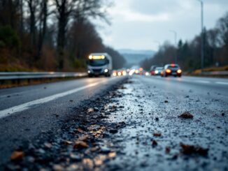 Emergency services at the scene of a serious crash on A9