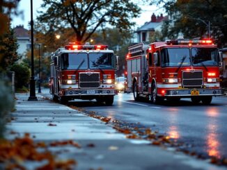 Firefighters attending an incident on Bridge of Don street