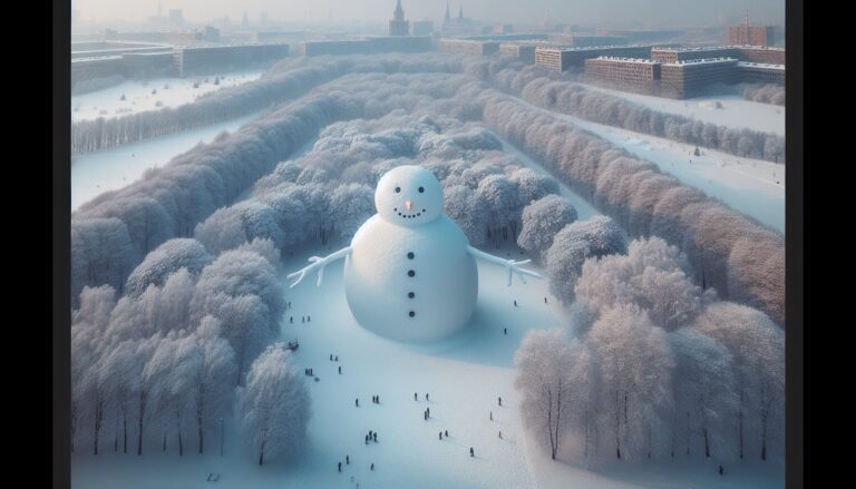 Legendary Snowman of Aberdeen in Winter