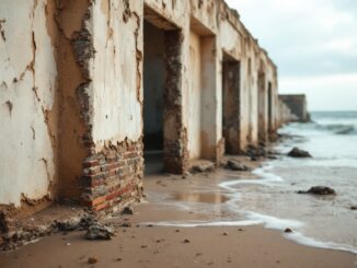 Immagine del caffè di Lossiemouth chiuso per erosione costiera