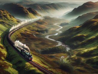 A scenic steam train journey through the Scottish Highlands