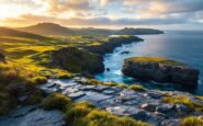 Cruise ship docked at Orkney Islands port